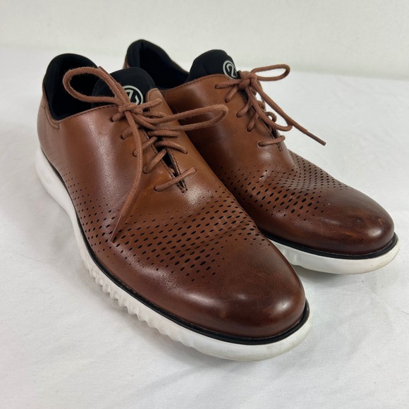 Cole Haan Mens 2 Zerogrand LSR Wing British Tan/Ivory Leather casual Dress 11.5 - Picture 1 of 11